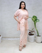 Hakoba Schiffli Shrug Three Piece Set