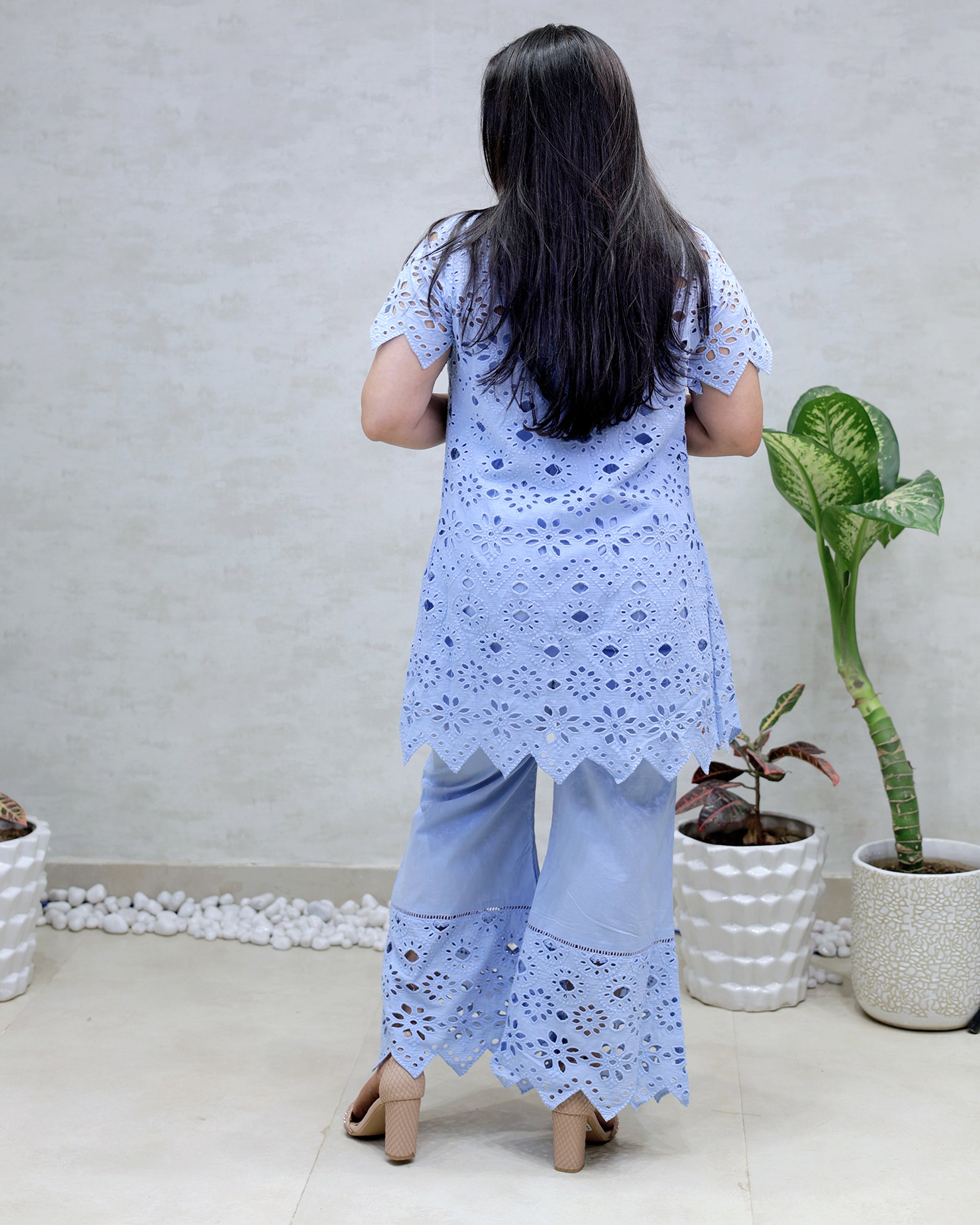 Hakoba Schiffli Shrug Three Piece Set