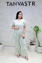 Hakoba Schiffli Shrug Three Piece Set