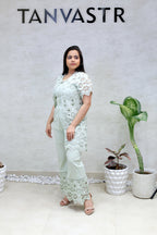 Hakoba Schiffli Shrug Three Piece Set