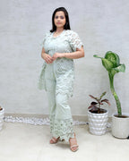 Hakoba Schiffli Shrug Three Piece Set