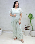 Hakoba Schiffli Shrug Three Piece Set