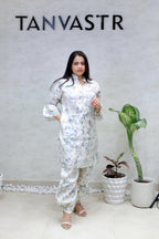 Printed Kurta with Afghani Dhoti