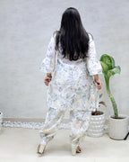 Printed Kurta with Afghani Dhoti