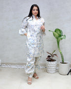 Printed Kurta with Afghani Dhoti