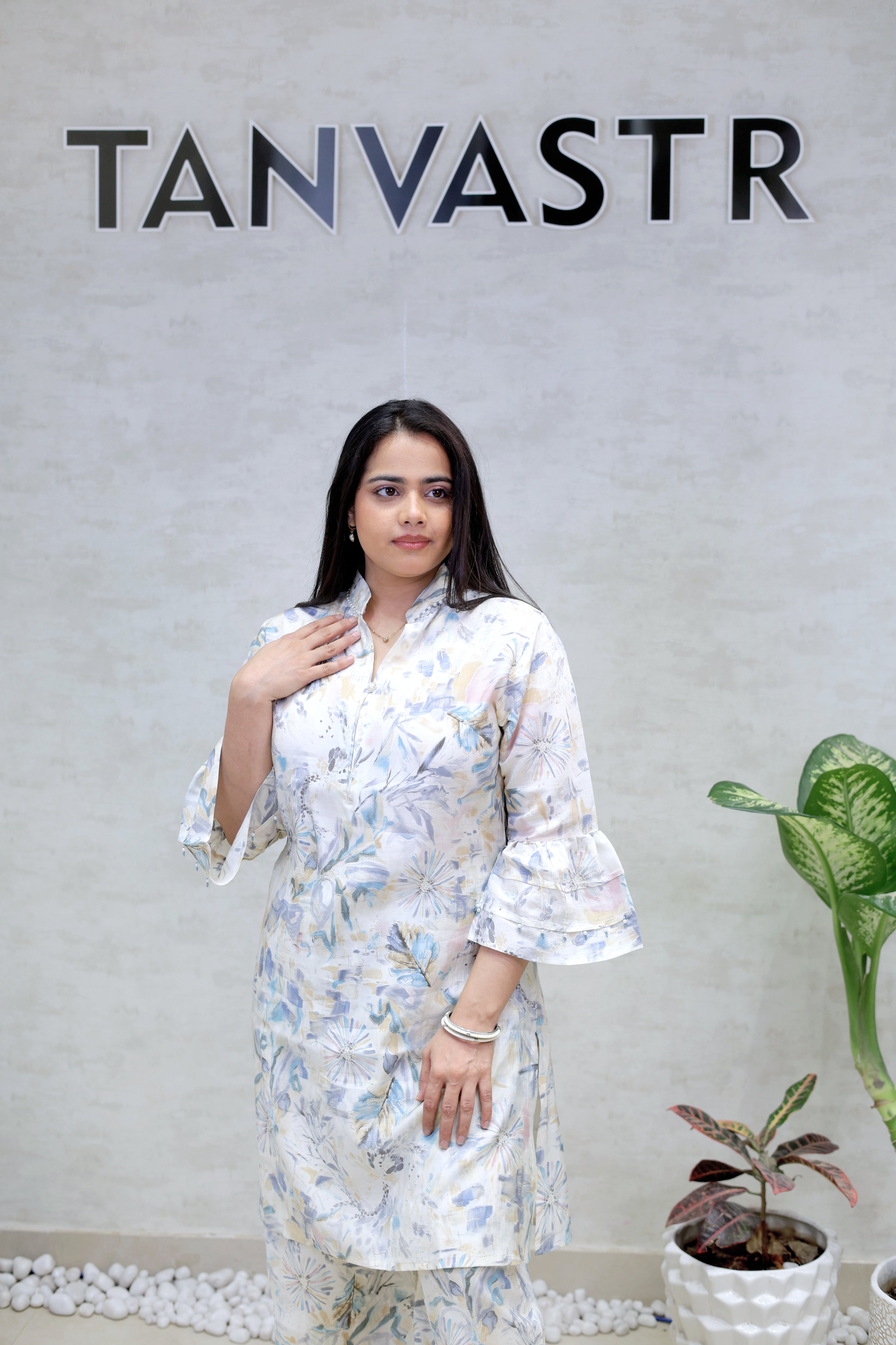 Printed Kurta with Afghani Dhoti