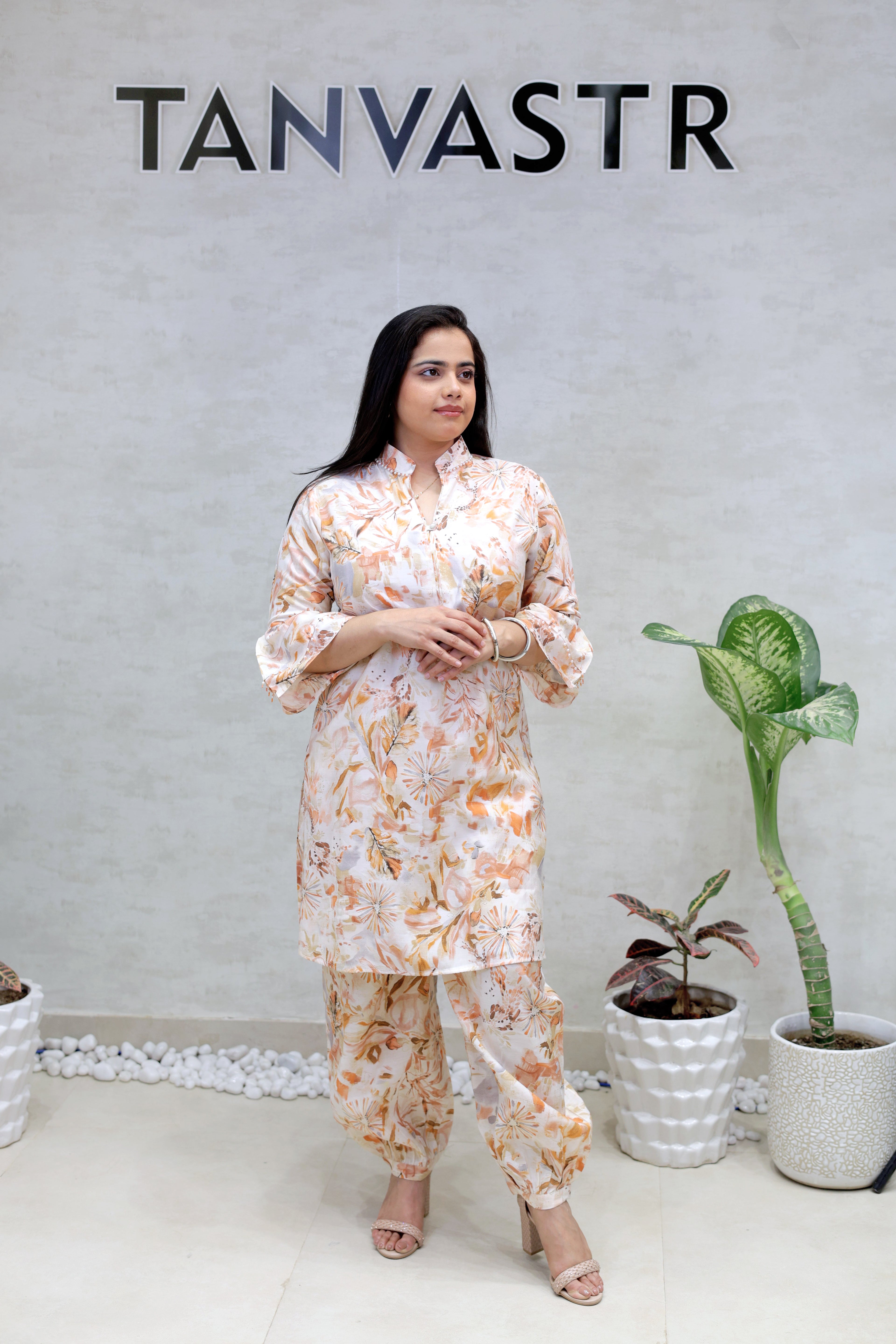 Printed Kurta with Afghani Dhoti