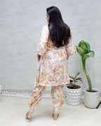 Printed Kurta with Afghani Dhoti