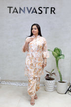 Printed Kurta with Afghani Dhoti