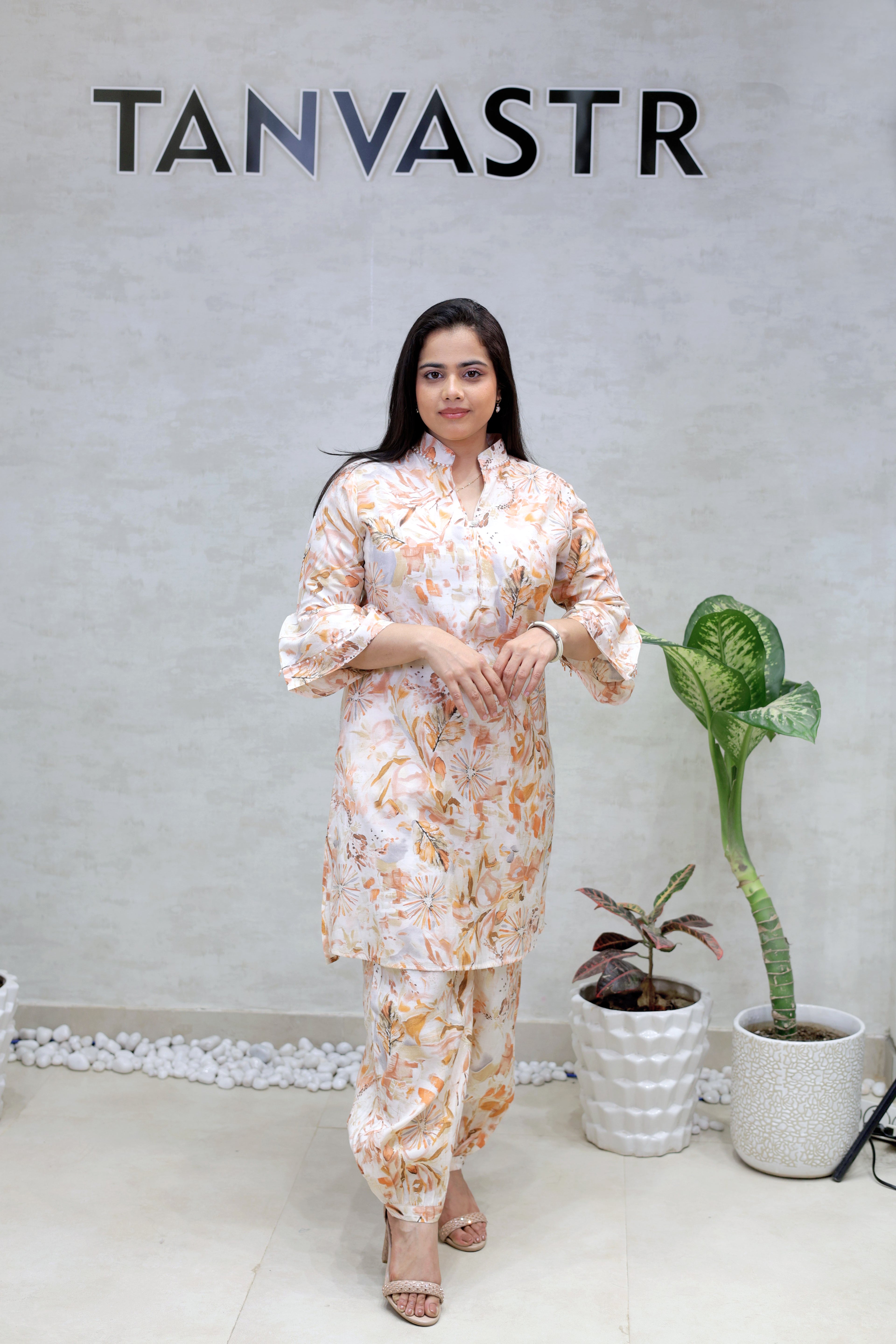 Printed Kurta with Afghani Dhoti