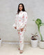 Motif Floral Embroidered Shirt with Pants