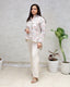 Cross Stitch Embroidered Shirt with Flared Pants