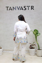 Embroidered Motif Collar Shirt with Pants