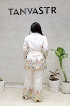 Embroidered Motif Collar Shirt with Pants