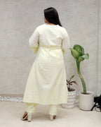 A-line Kurta Pintex Yoke with Pants