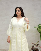 A-line Kurta Pintex Yoke with Pants