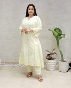 A-line Kurta Pintex Yoke with Pants
