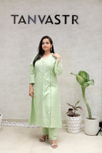 A-line Kurta Pintex Yoke with Pants