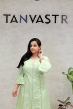 A-line Kurta Pintex Yoke with Pants