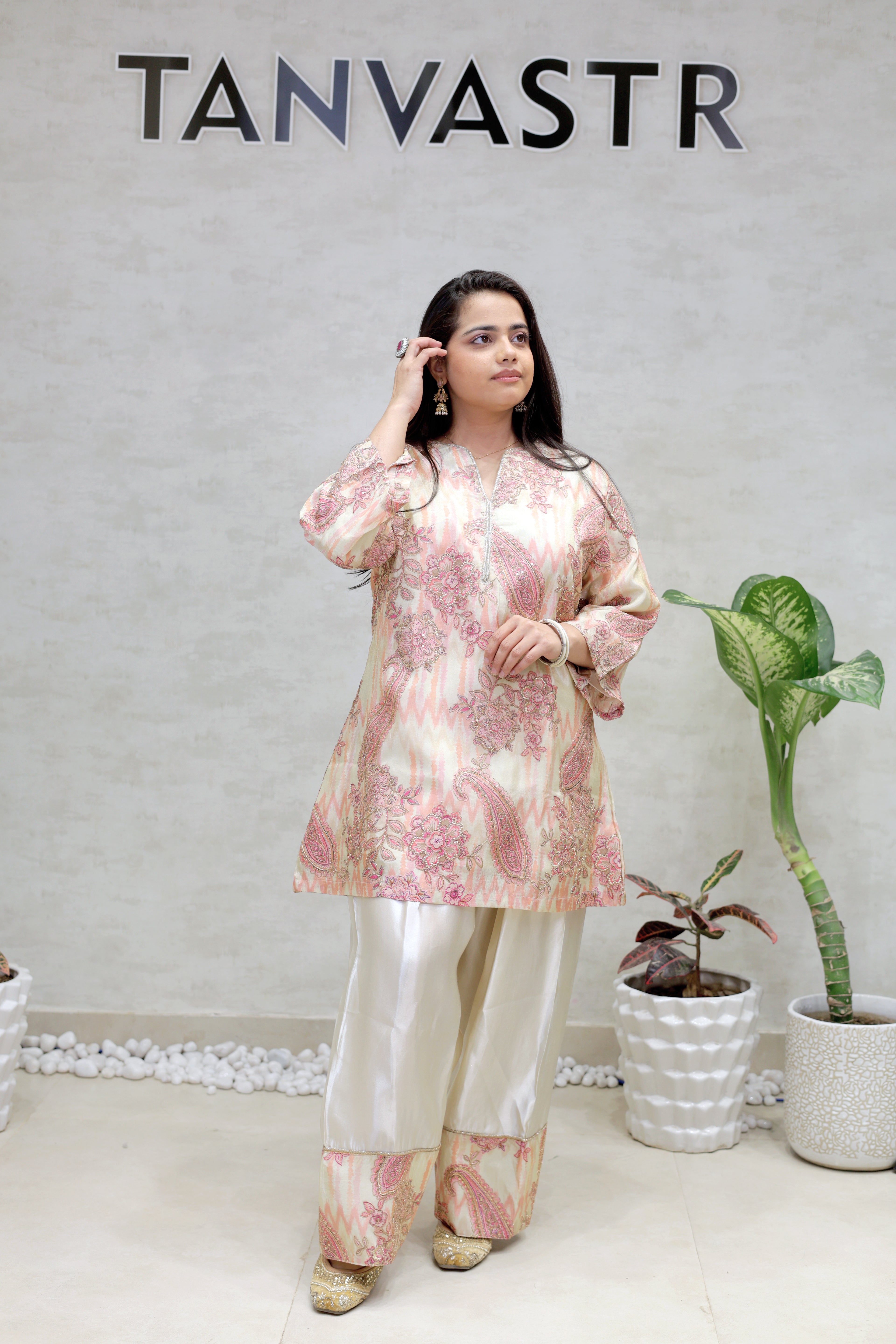 Tissue Silk Kurta Farshi Set