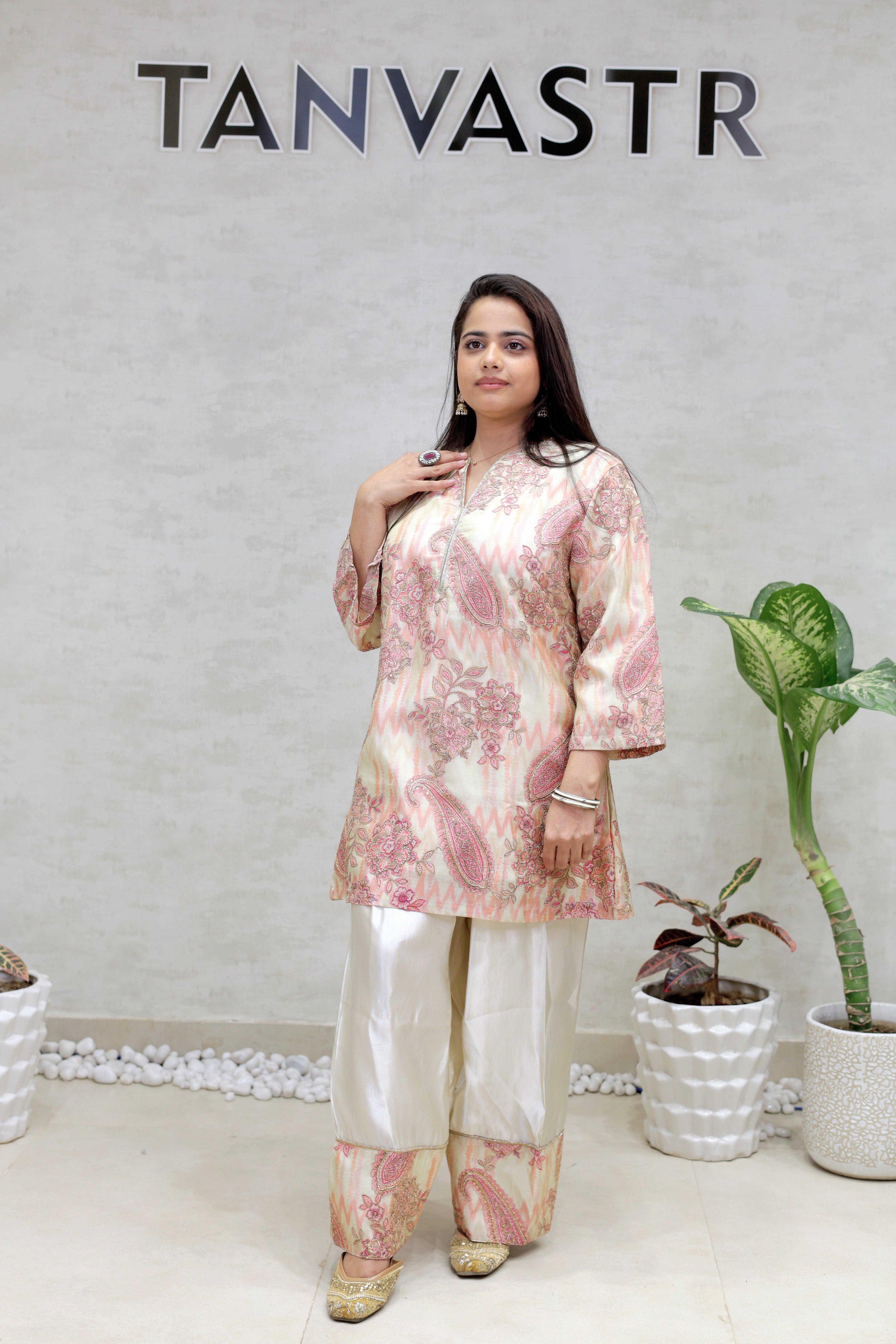 Tissue Silk Kurta Farshi Set