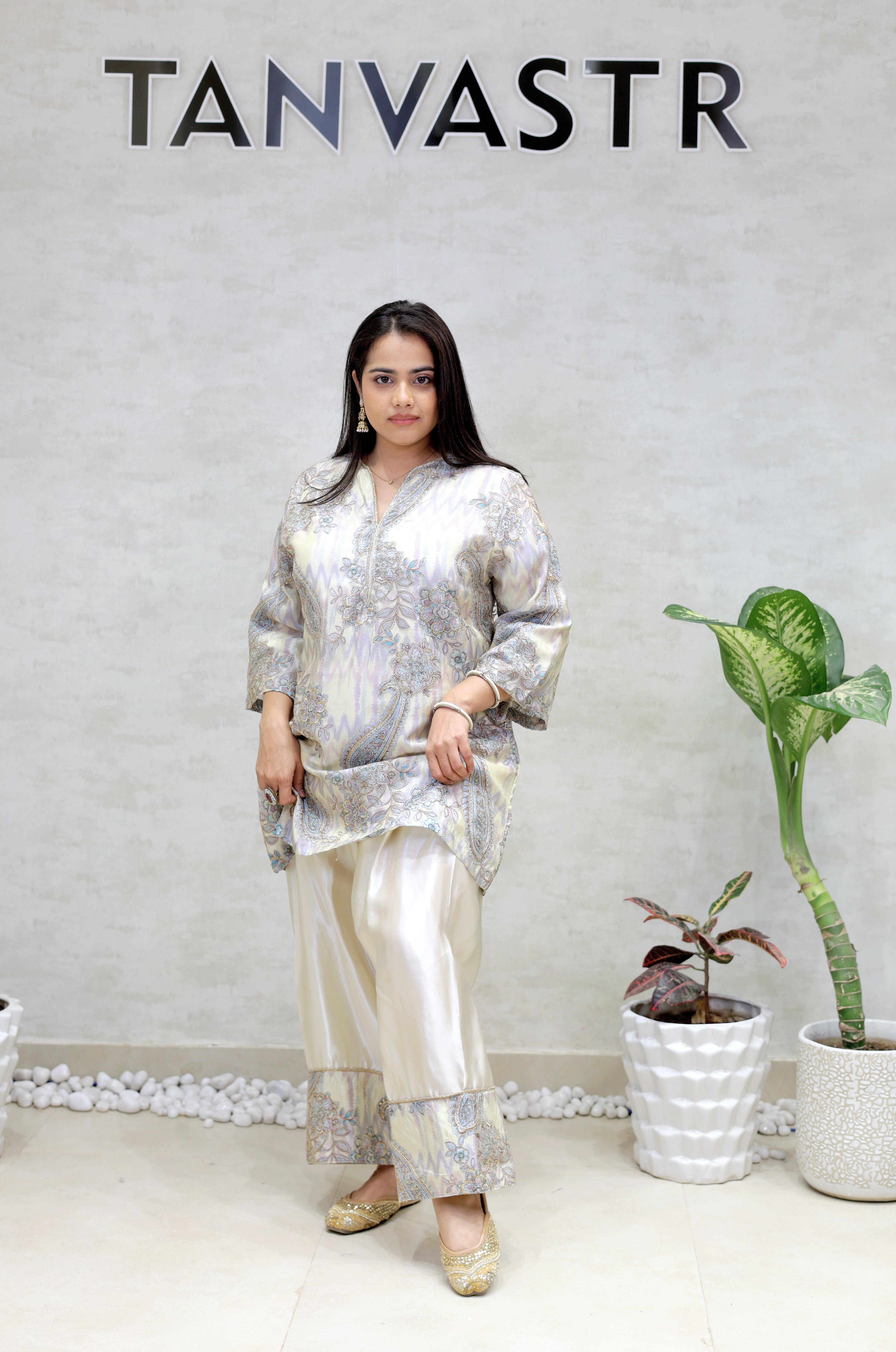 Tissue Silk Kurta Farshi Set