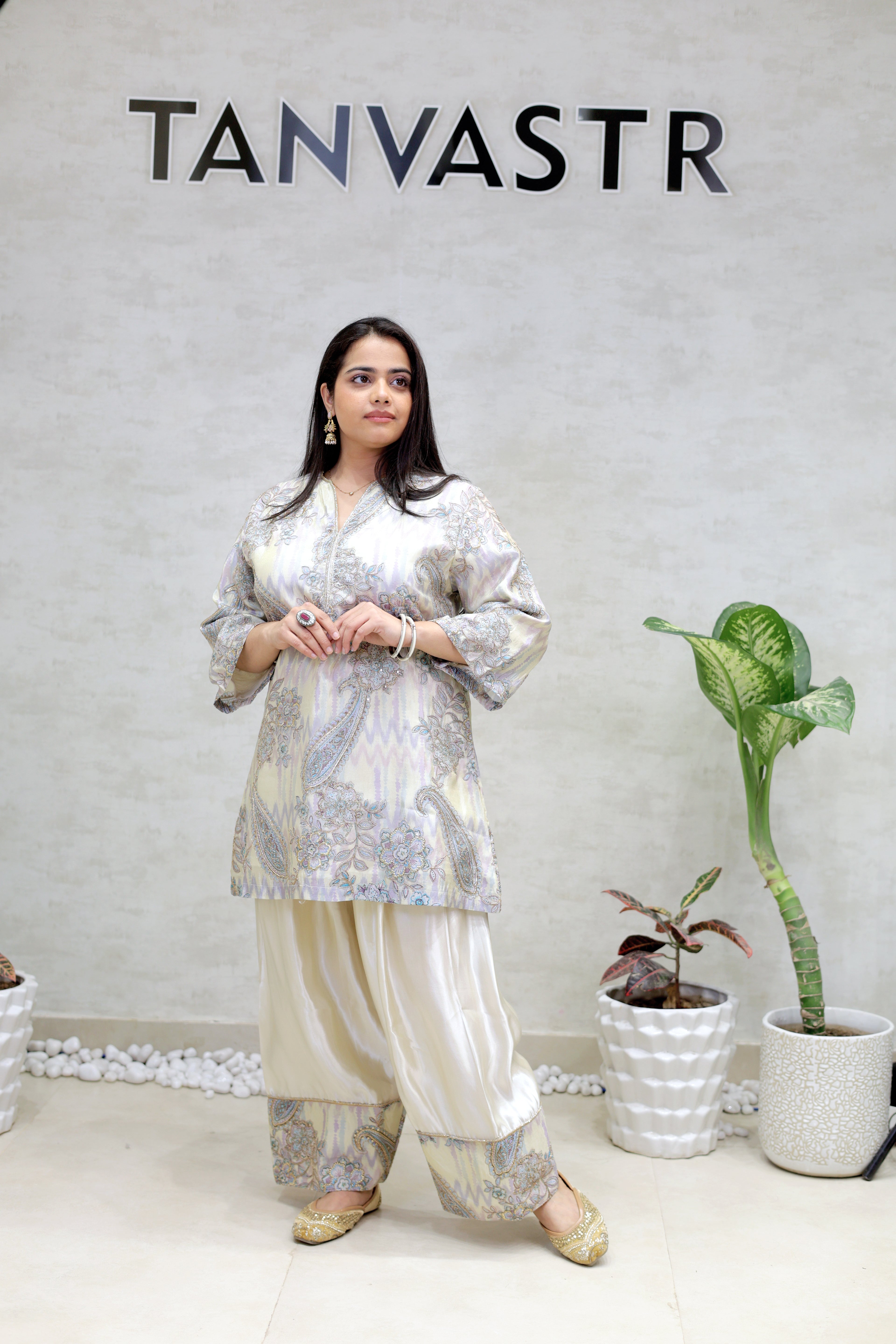 Tissue Silk Kurta Farshi Set