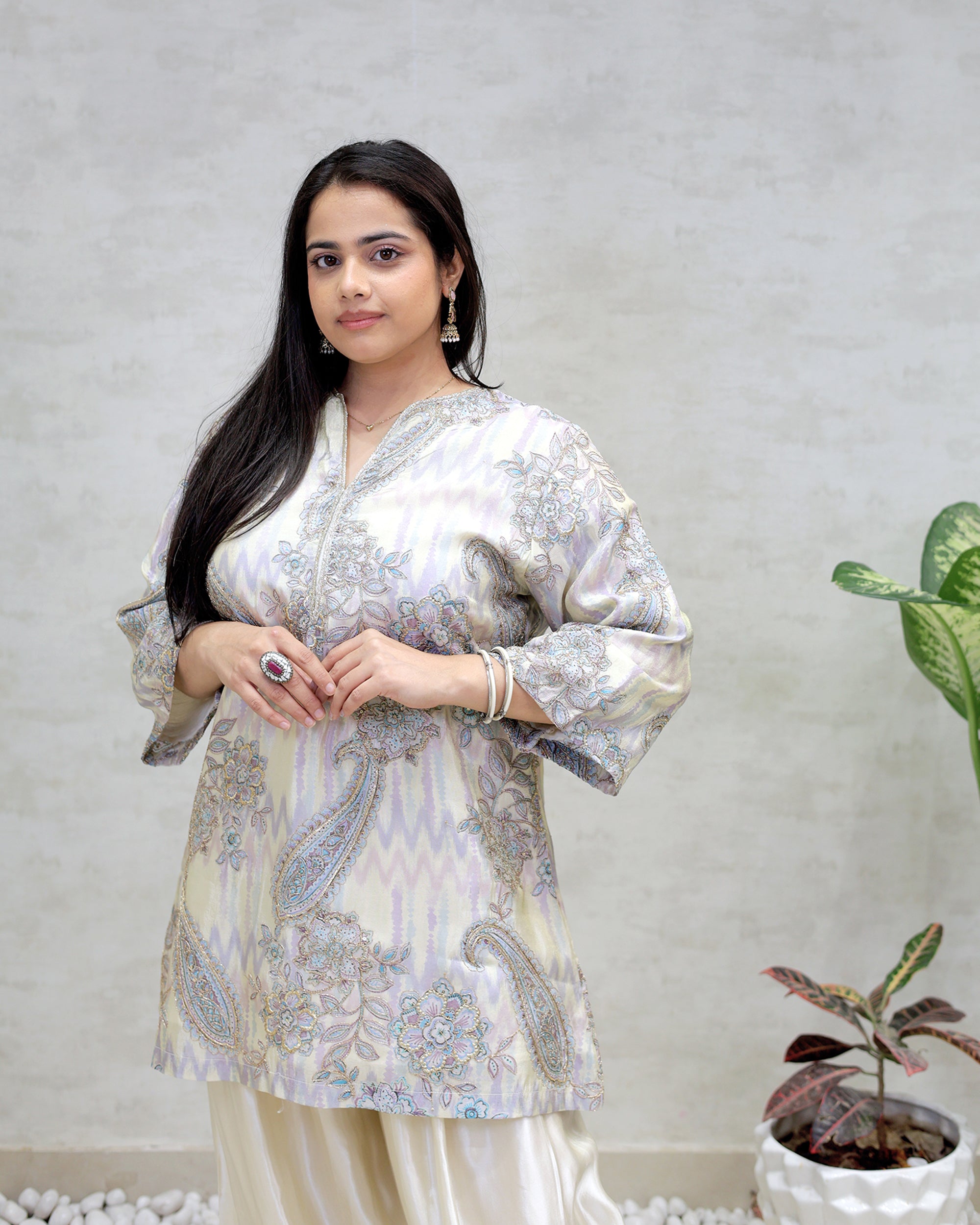 Tissue Silk Kurta Farshi Set