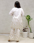 Embroidered Long Shrug Three Piece Set