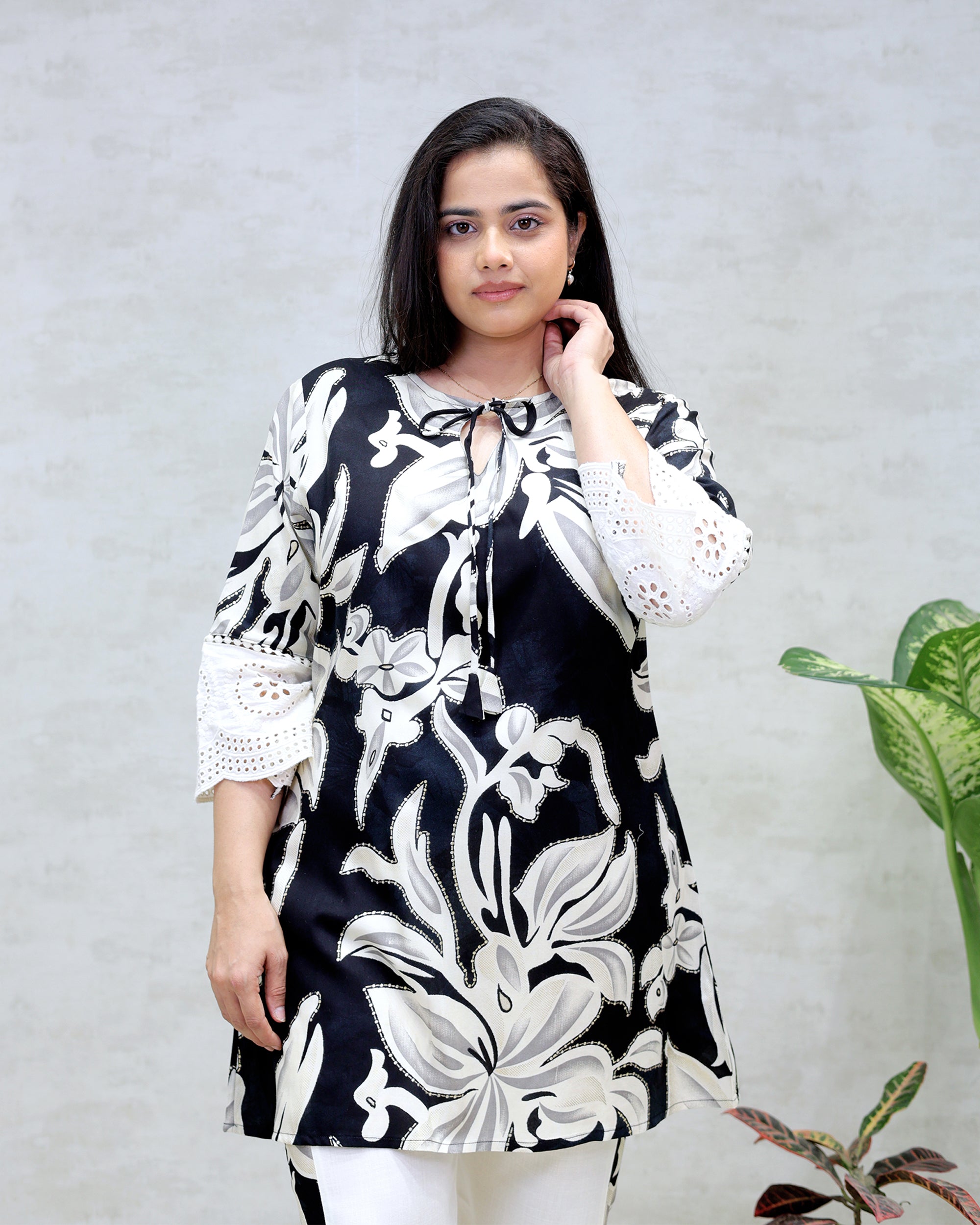 Rayon Foil Printed Kurta with Pants