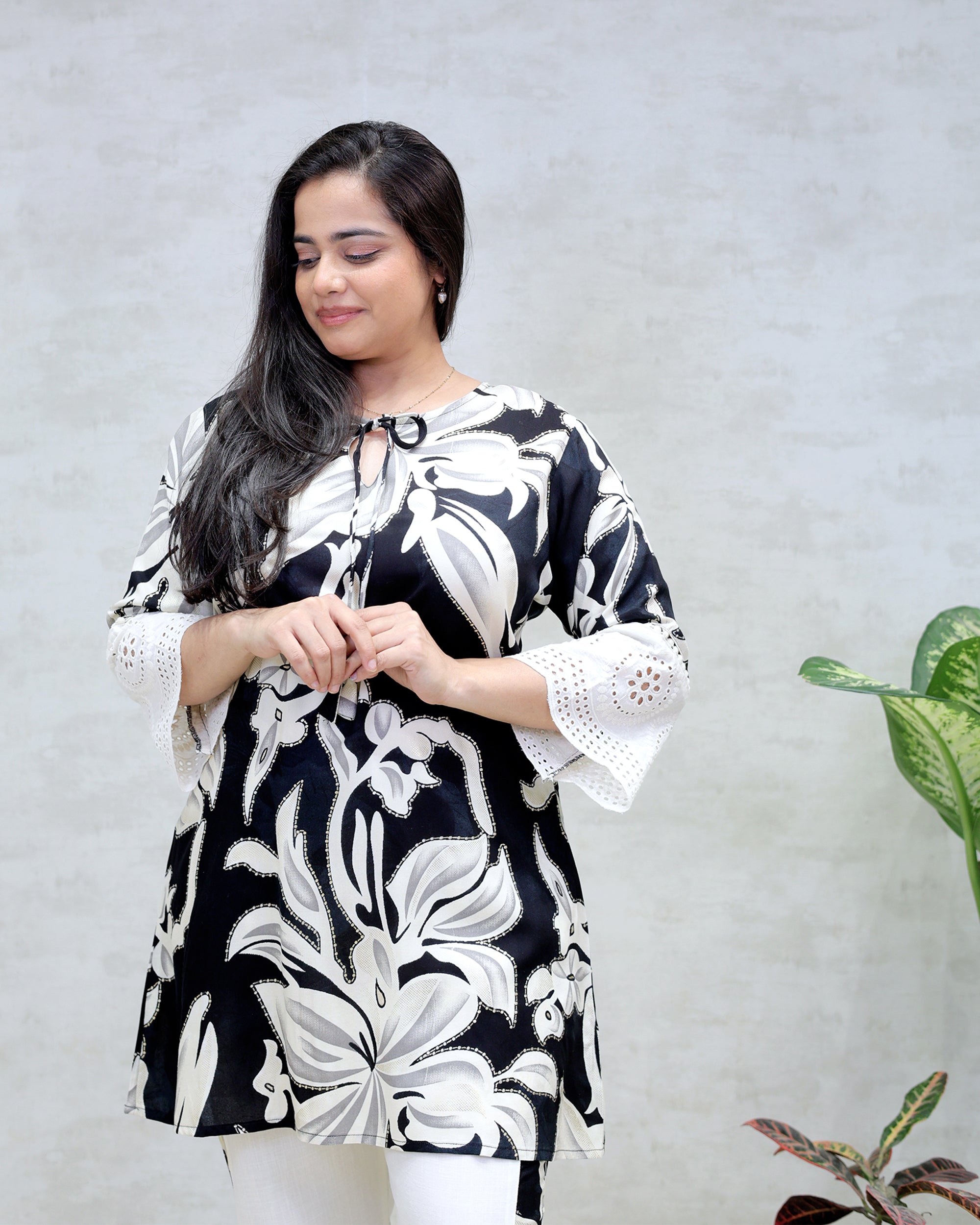 Rayon Foil Printed Kurta with Pants