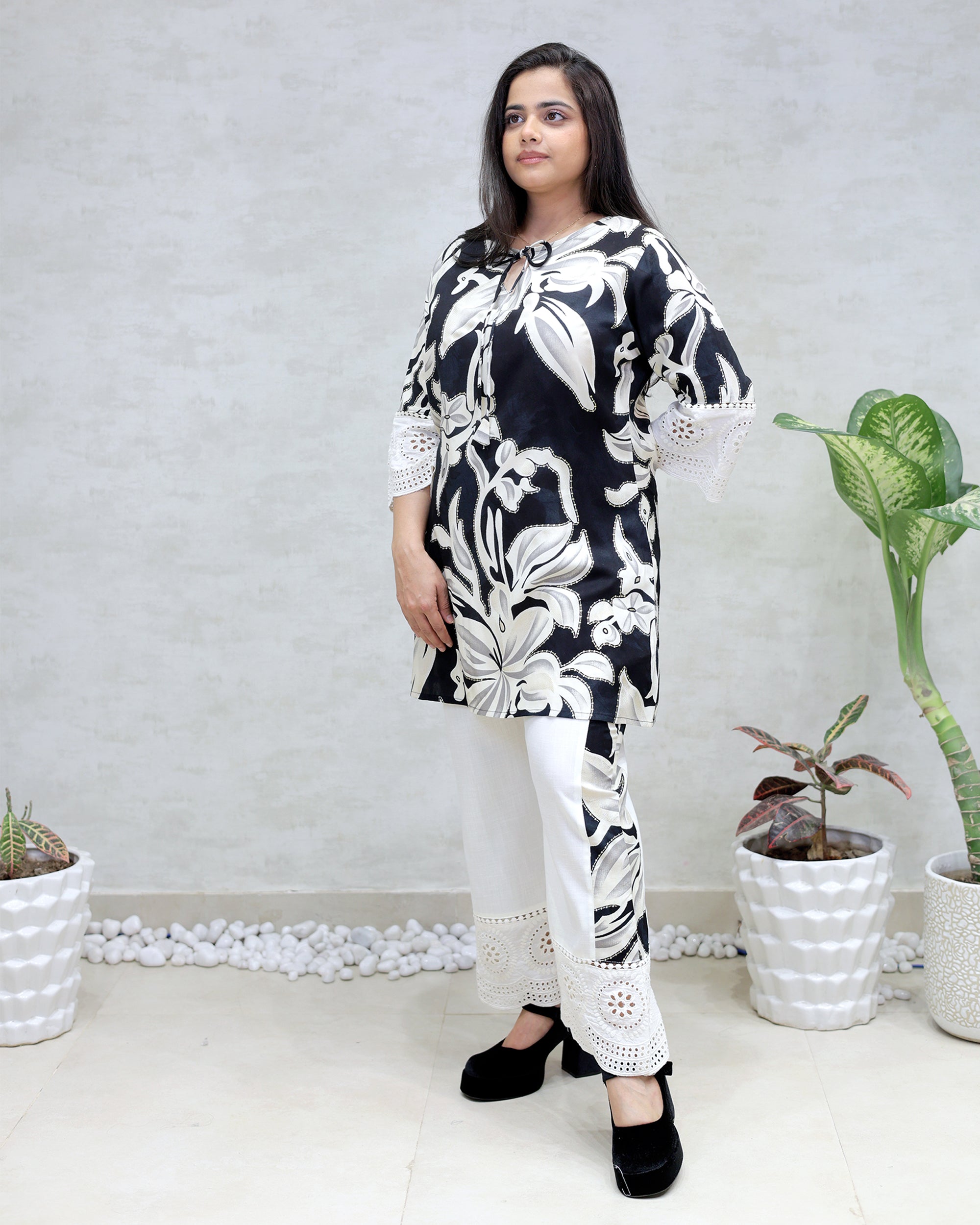 Rayon Foil Printed Kurta with Pants