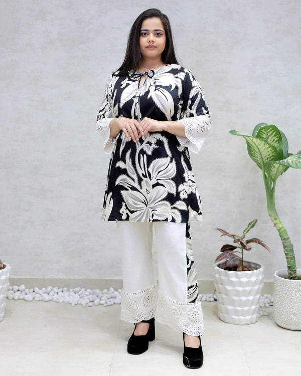 Rayon Foil Printed Kurta with Pants