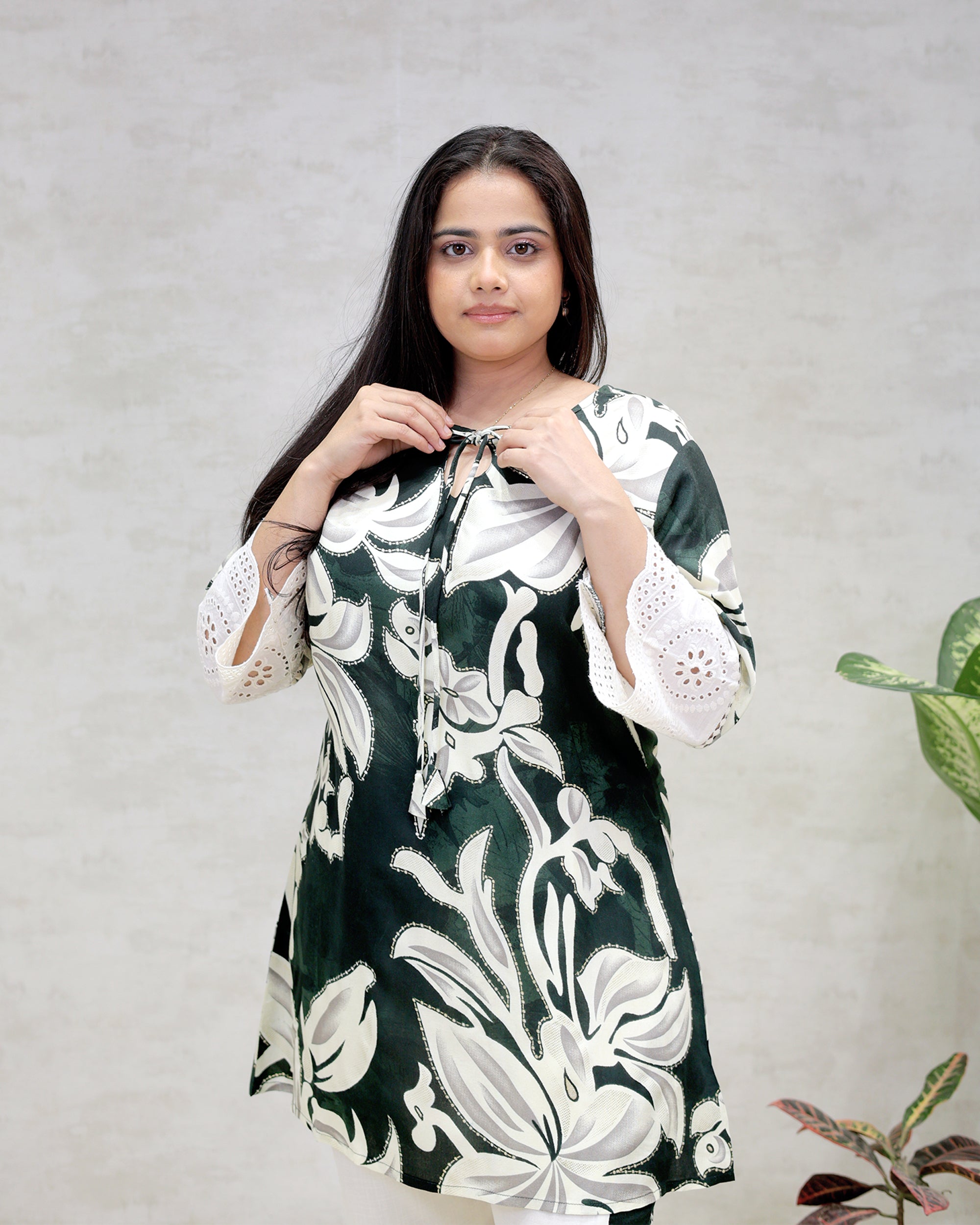 Rayon Foil Printed Kurta with Pants