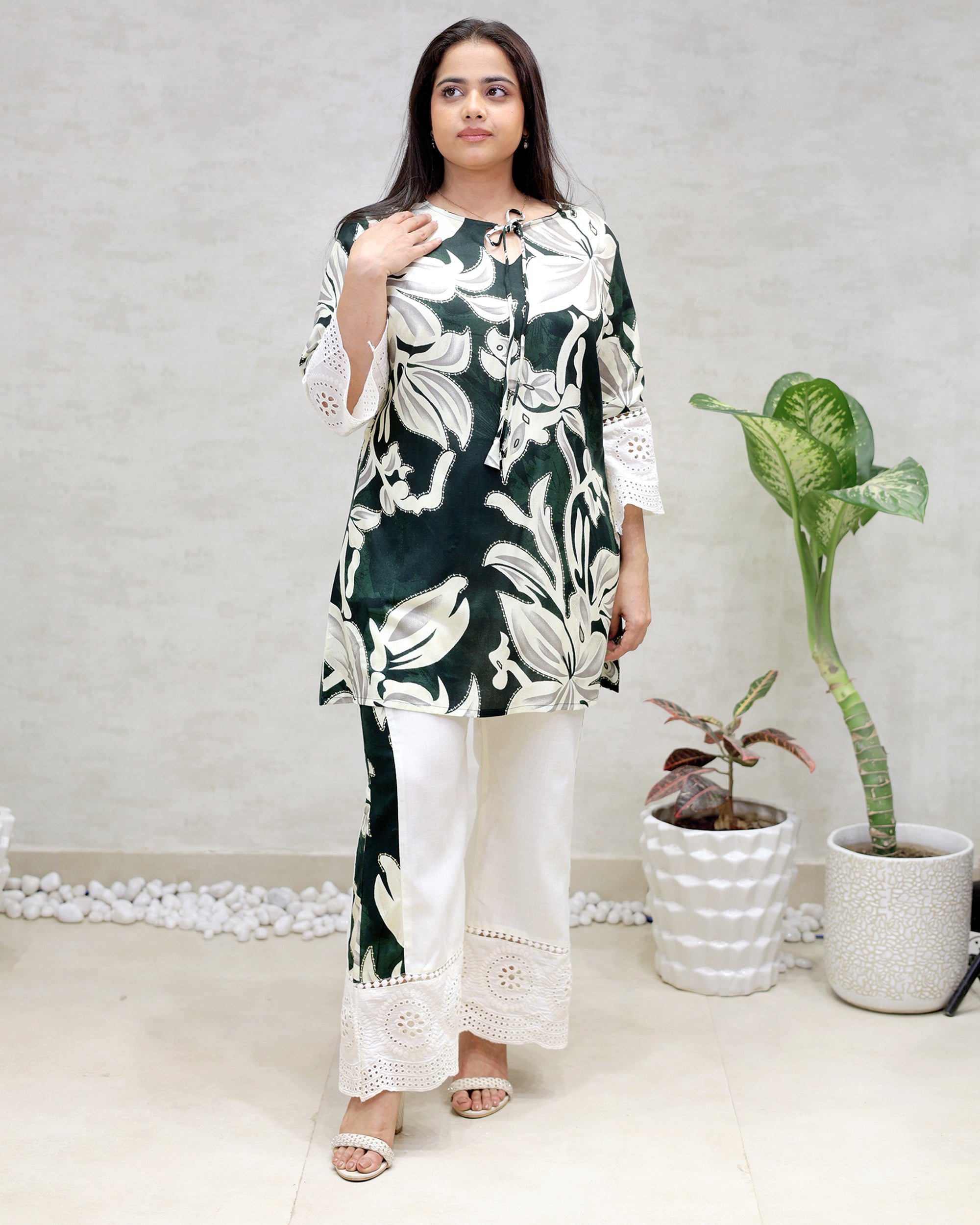 Rayon Foil Printed Kurta with Pants
