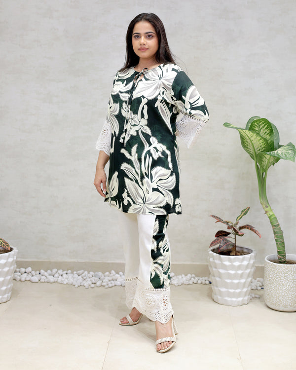 Rayon Foil Printed Kurta with Pants — view 2