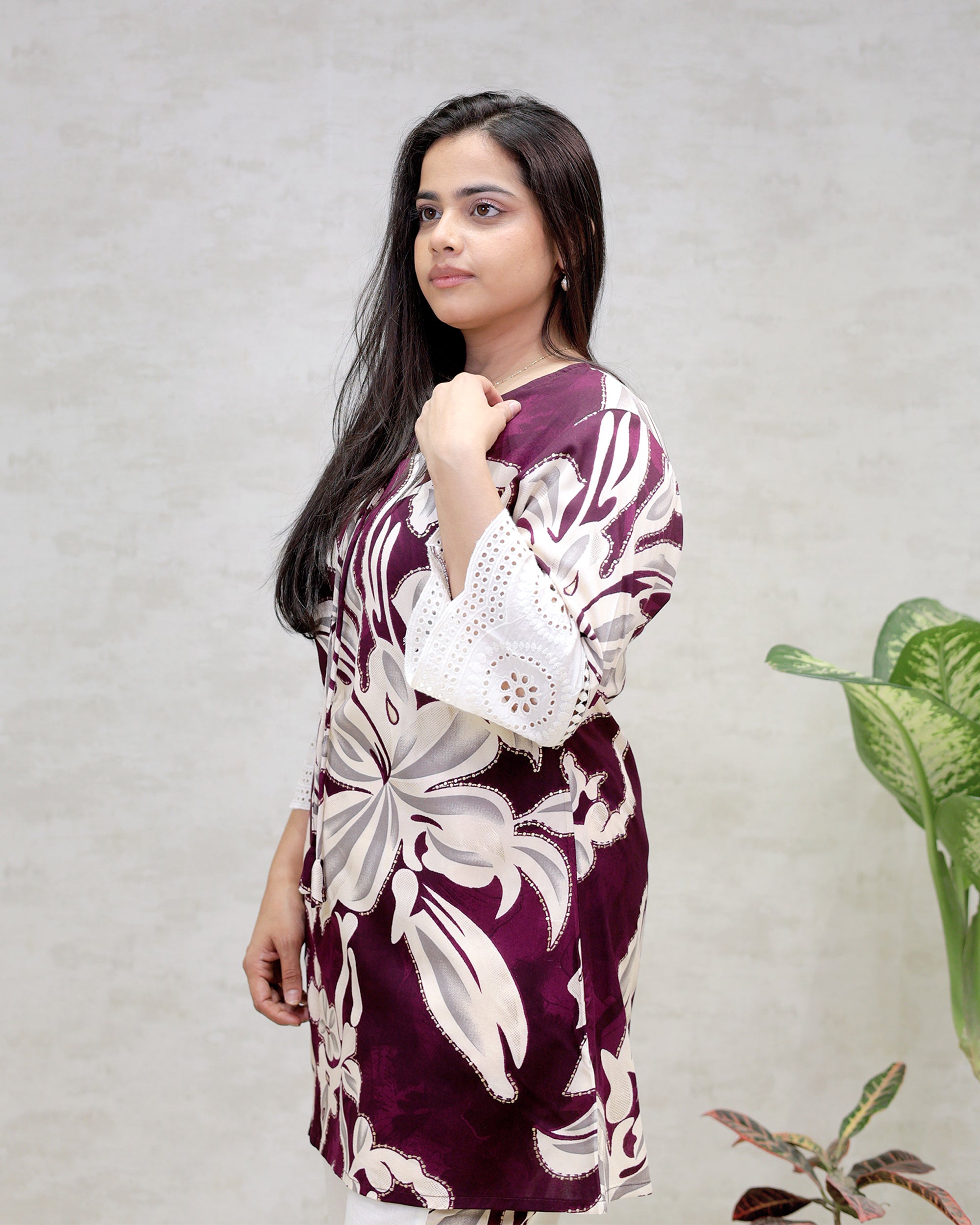 Rayon Foil Printed Kurta with Pants