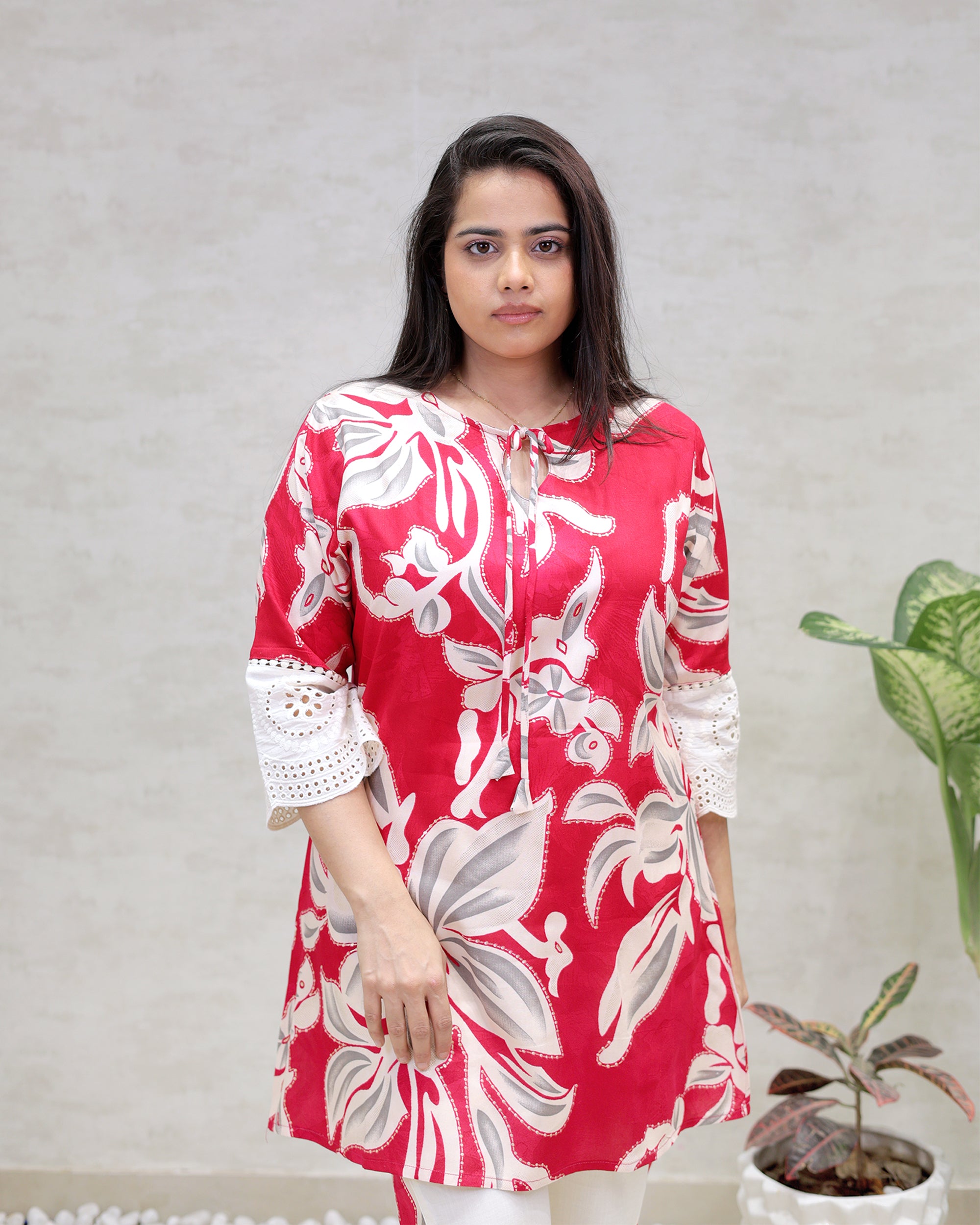 Rayon Foil Printed Kurta with Pants