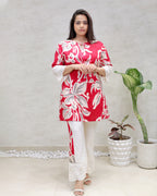 Rayon Foil Printed Kurta with Pants