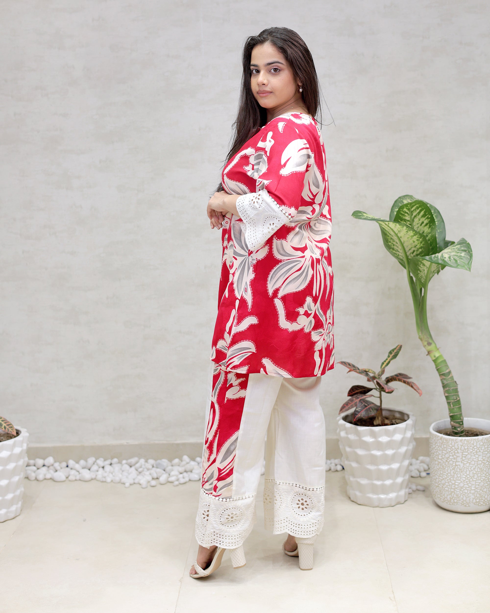 Rayon Foil Printed Kurta with Pants