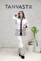 Applique Collar Shirt with Pants