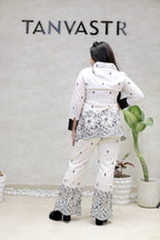 Applique Collar Shirt with Pants