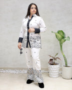 Applique Collar Shirt with Pants