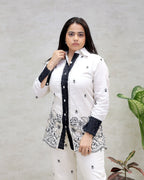 Applique Collar Shirt with Pants