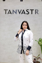 Applique Collar Shirt with Pants