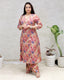Floral Printed Long Kurta with Plazzo Pants