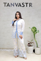 Applique Collar Shirt with Pants