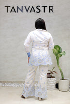 Applique Collar Shirt with Pants