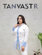 Applique Collar Shirt with Pants