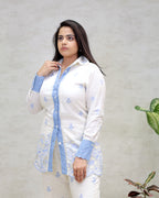 Applique Collar Shirt with Pants